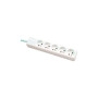 DEXLAN Multiprise 5 prises sans interrupteur blanche - 1,5 m