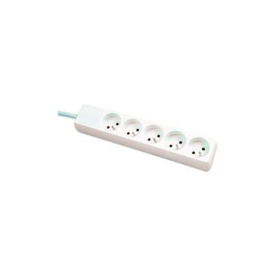 DEXLAN Multiprise 5 prises sans interrupteur blanche - 1,5 m