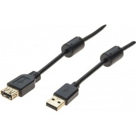 RALLONGE USB 2.0 A / A OR + FERRITES NOIRE - 3,0 M