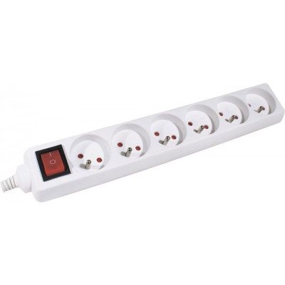 DEXLAN Multiprise 6 prises avec interrupteur blanche - 4,0 m