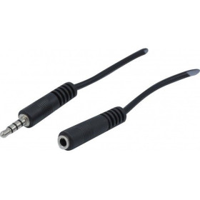 RALLONGE JACK 3,5MM 4 POLES  POUR MICRO CASQUE CTIA - 1 m