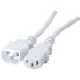 Rallonge d'alimentation C14 / C13 blanche - 1,8 m