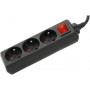 DEXLAN Multiprise 3 prises avec interrupteur noire - 4,0  m