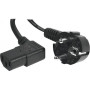 Cordon d'alimentation PC CEE7 / C13 coudé noir - 3,0 m