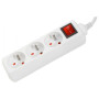 DEXLAN Multiprise 3 prises avec interrupteur blanche - 4,0 m