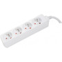 DEXLAN Multiprise 4 prises sans interrupteur blanche - 4,0 m