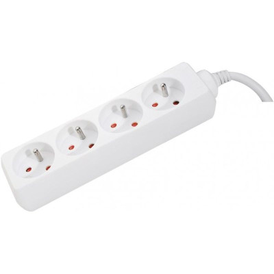 DEXLAN Multiprise 4 prises sans interrupteur blanche - 4,0 m