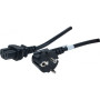 Cordon secteur CEE7 / C15 noir - 1,8 m