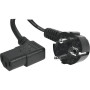 Cordon d'alimentation PC CEE7 / C13 coudé noir - 3,0 m