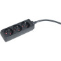DEXLAN Multiprise 3 prises sans interrupteur noire - 1,5 m