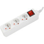 DEXLAN Multiprise 3 prises avec interrupteur blanche - 4,0 m