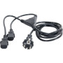 Cordon électrique en Y 1 x CEE7 droit / 2 x C13 - 2,1 m