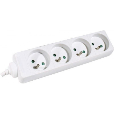 DEXLAN Multiprise 4 prises sans interrupteur blanche - 0,8 m
