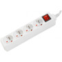 DEXLAN Multiprise 4 prises avec interrupteur blanche - 0,8 m