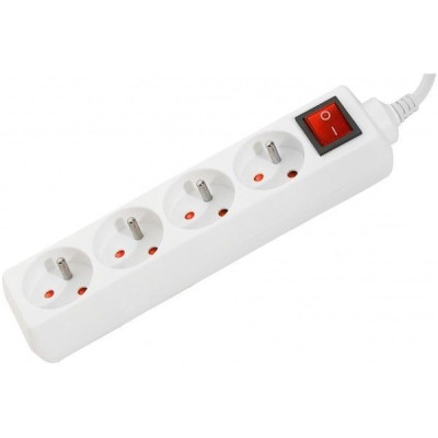 DEXLAN Multiprise 4 prises avec interrupteur blanche - 0,8 m