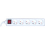 DEXLAN Multiprise 5 prises avec interrupteur blanche - 1,5 m