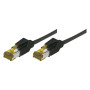 Cordon RJ45 sur câble CAT 7 S/FTP LSOH SNG noir - 0,3 m