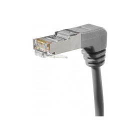 Cordon RJ45 CAT 5e F/UTP coudé bas gris - 0,3 m