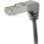 Cordon RJ45 CAT 5e F/UTP coudé bas gris - 0,7 m