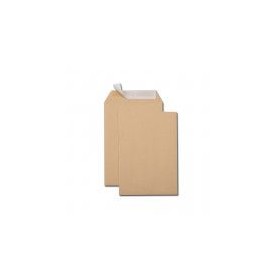 Boîte de 500 pochettes kraft brun C5 162x229 90 g/m² bande de protection