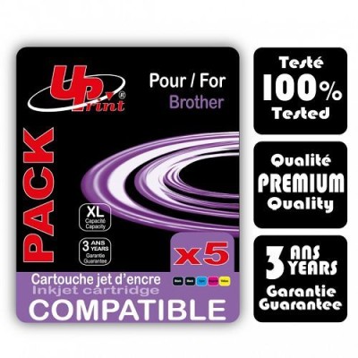 Pack 5 cartouches compatibles Uprint pour Brother LC127/125 XL