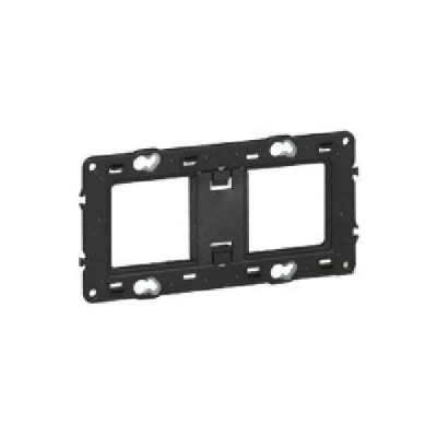 Support pour fixation à vis boîte maçonnerie - sécable - 2 postes - 4/5 modules