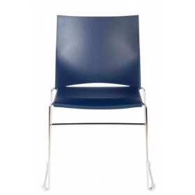 Chaise Jill Polypro Bleu - pietement fil chromé