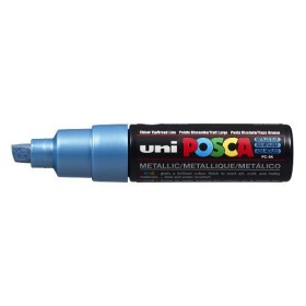 Uniball Posca pointe biseautée large 8mm en acrylique bleu metal