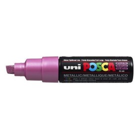 Uniball Posca pointe biseautée large 8mm en acrylique rose metal