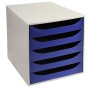 ECOBOX+ 5 tiroirs Office gris/bleu nuit