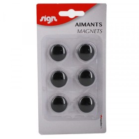 BLISTER 6 AIMANTS 22MM NOIRS