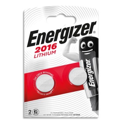 Energizer blister de 2 piles Lithium CR2016 7638900248340 - SG108B