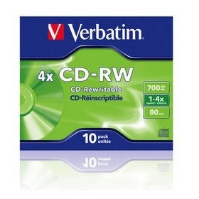 Verbatim boite de 10 CD-RW 80MN  43123