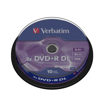DVD+R DL Verbatim - 8,5 Go 8x vitesse double couche - cakebox de 10