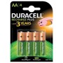 Pack de 4 piles rechargeables Duracell AA HR6 1300mah