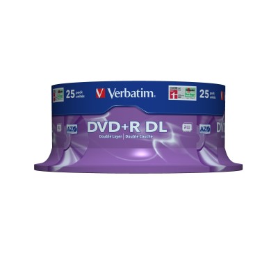 DVD+R DL Verbatim - 8.5 Go  240 min 8x - 25 pièces en cloche