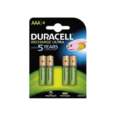 Pack de 4 piles rechargeables Duracell AAA Micro 900mAh
