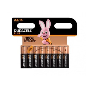 Pack de 16 piles Duracell Alkaline Plus Extra Life LR06 Mignon  AA