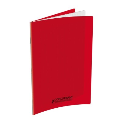 Cahier Conquerant 24x32cm 96p couv polypro seyes Rouge
