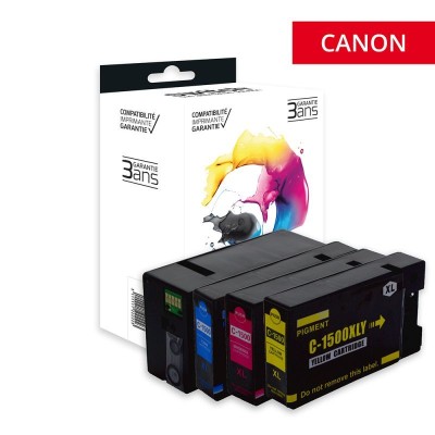 Pack Compatible Canon 1500XL BK+C+M+Y