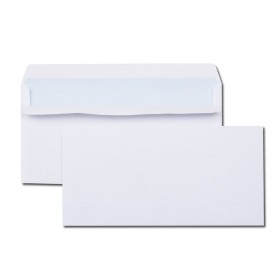 Boîte 500 Enveloppes neutres 110 x 220 blanc 80 Grs Sans Fen auto-collantes