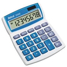 Calculatrice 208X sous blister, Ibico, Blanc/Bleu