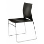 Chaise Jill Polypro Noir - pietement fil chromé