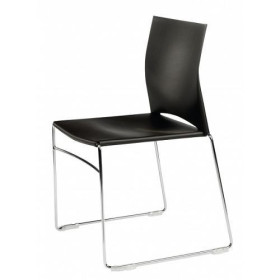 Chaise Jill Polypro Noir - pietement fil chromé