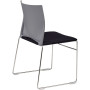 CH JILL DOS POLYPRO/ASSISE TAPISSEE PIET FIL CHROME PATINS ACCROCHABLES