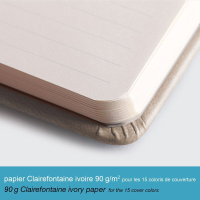 Rhodiarama carnet RR 9x14cm TURQUOISE 192p ligné pap. ivoire 90g ferm. élast.
